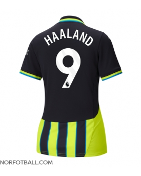 Billige Fotballdrakt Manchester City Erling Haaland #9 Replika Bortedrakt Dame 2024-25 Kortermet